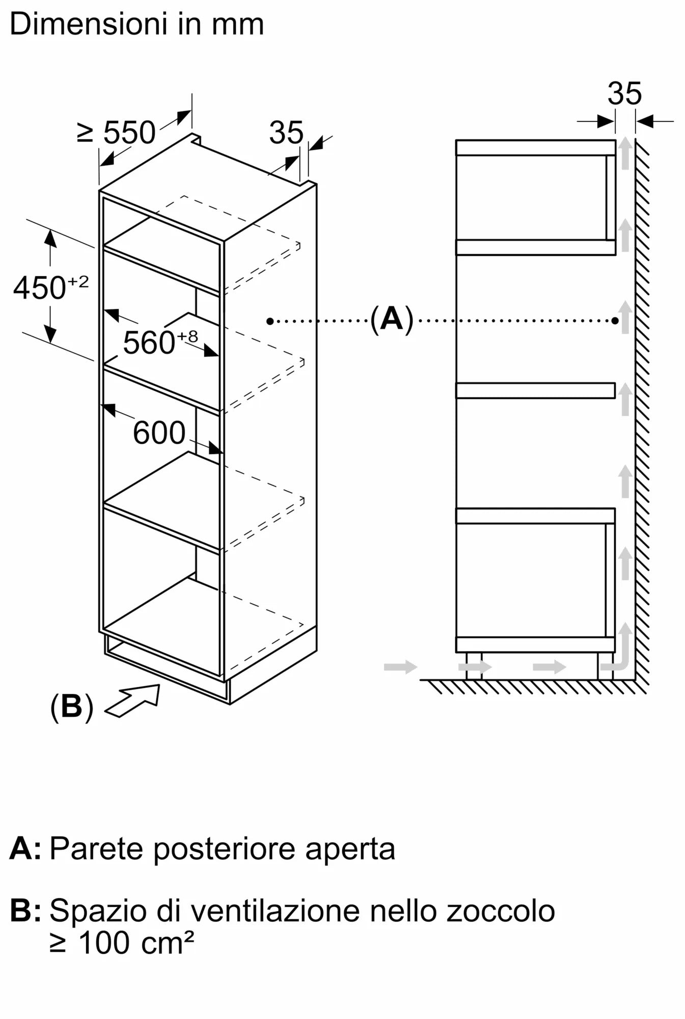 Microonde da incasso con cottura ventilata 60 x 45 cm Graphite-Grey C1AMG84G1