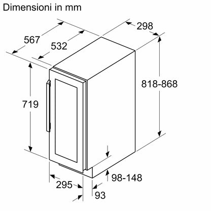 Cantinetta vino da incasso 81.8 x 29.8 cm KU9202HF0