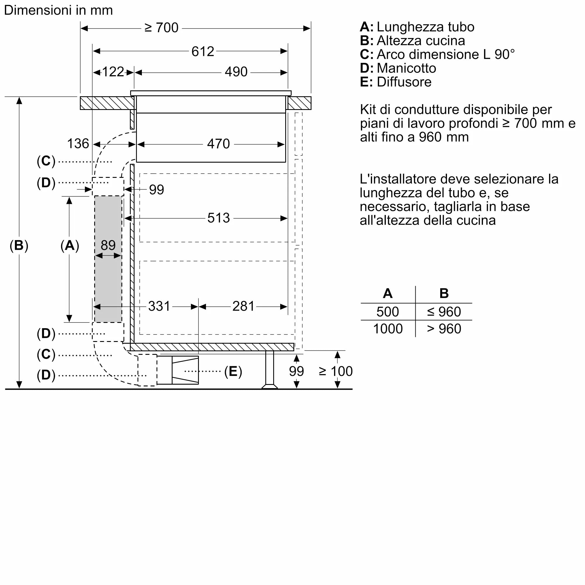 Piano a induzione con cappa integrata 80 cm Nero opaco, Flex Design V68YYX4B0
