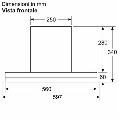 Cappe integrate nel pensile 60 cm In vetro nero, Nero D65XAM2S0