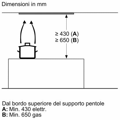 Cappe integrate nel pensile 90 cm In vetro nero, Nero D95XAM2S0