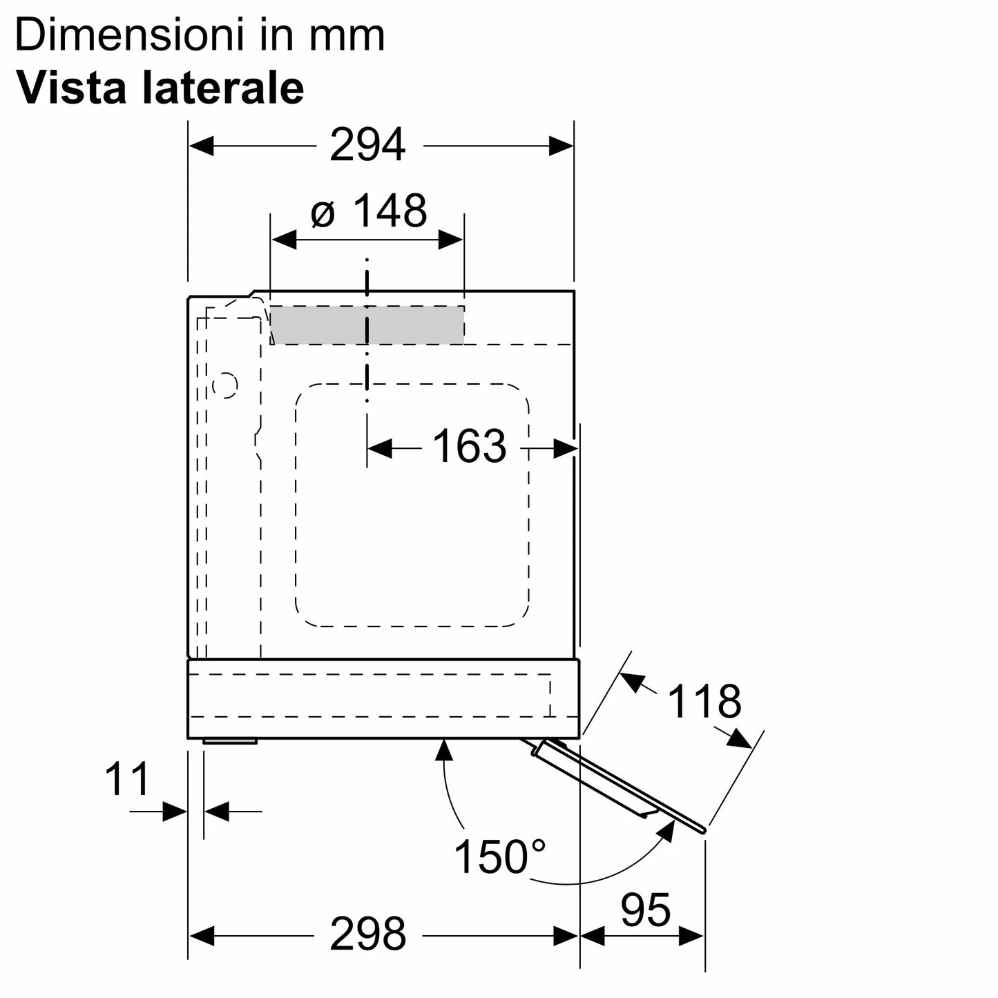 Cappe integrate nel pensile 90 cm In vetro nero, Nero D95XAM2S0