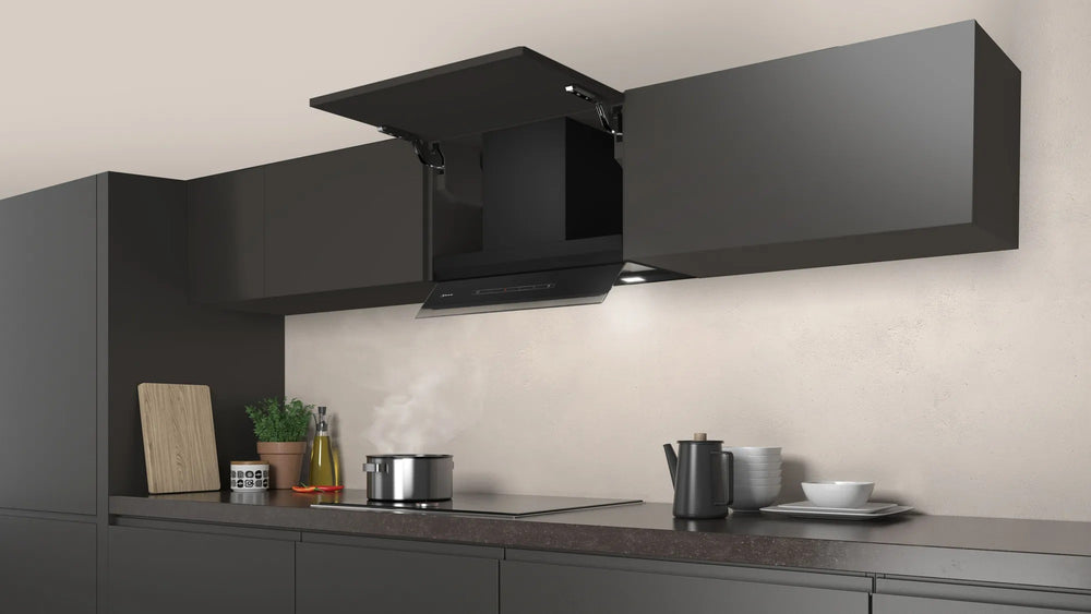 Cappe integrate nel pensile 60 cm In vetro nero, Nero D65XAM2S0