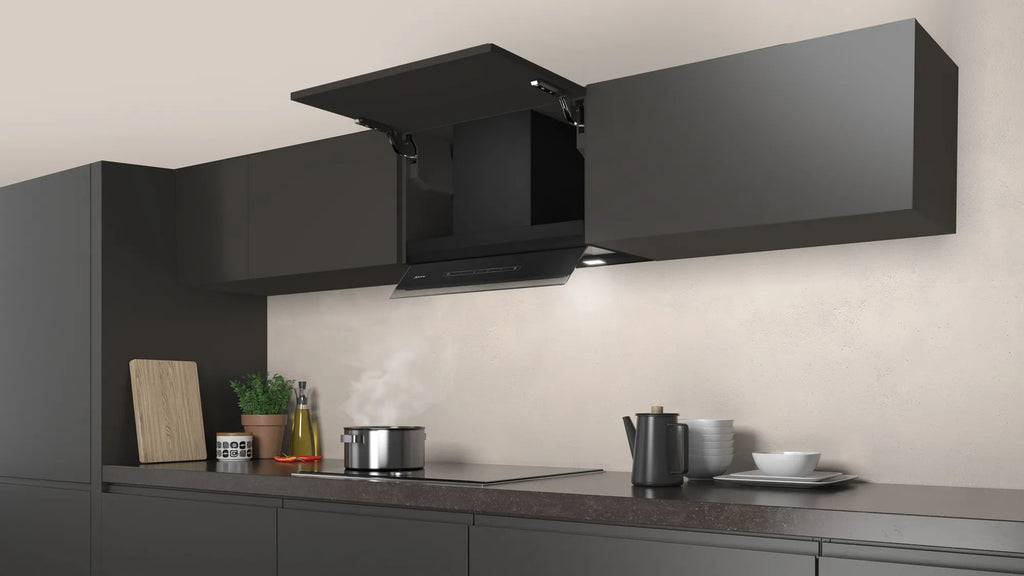 Cappe integrate nel pensile 60 cm In vetro nero, Nero D65XAM2S0