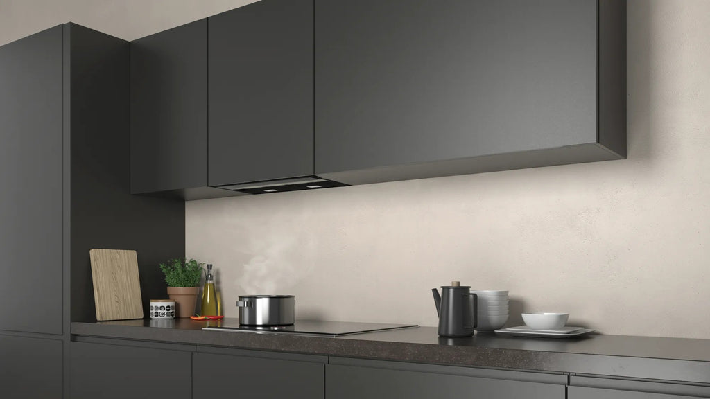 Cappe integrate nel pensile 60 cm In vetro nero, Nero D65XAM2S0