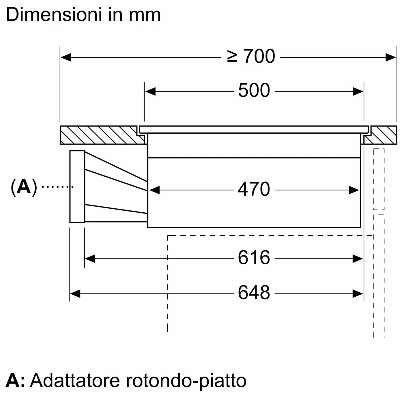 Piano a induzione con cappa integrata 80 cm Nero opaco V68PYX4B0
