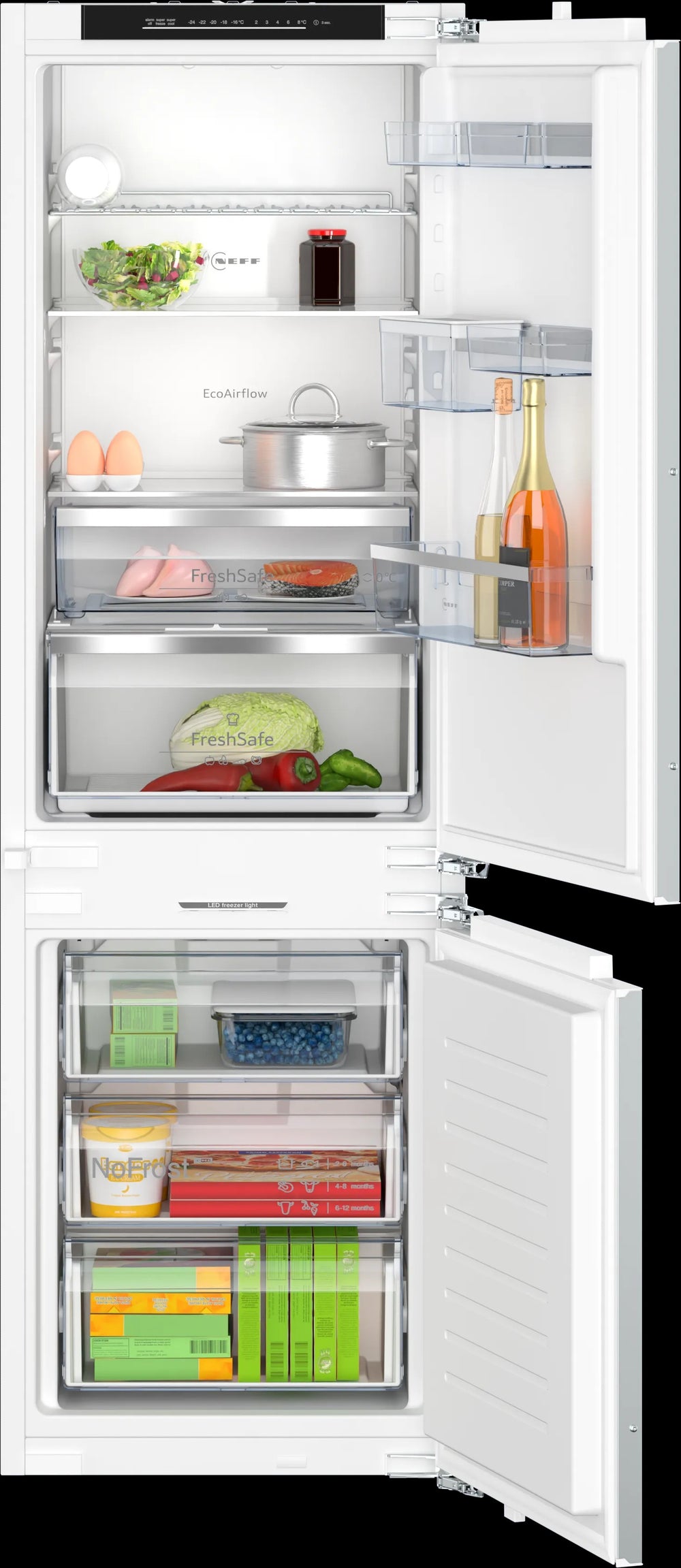 Frigorifero combinato da incasso 177.2 x 55.8 cm cerniera piatta soft closing KI7866DD0