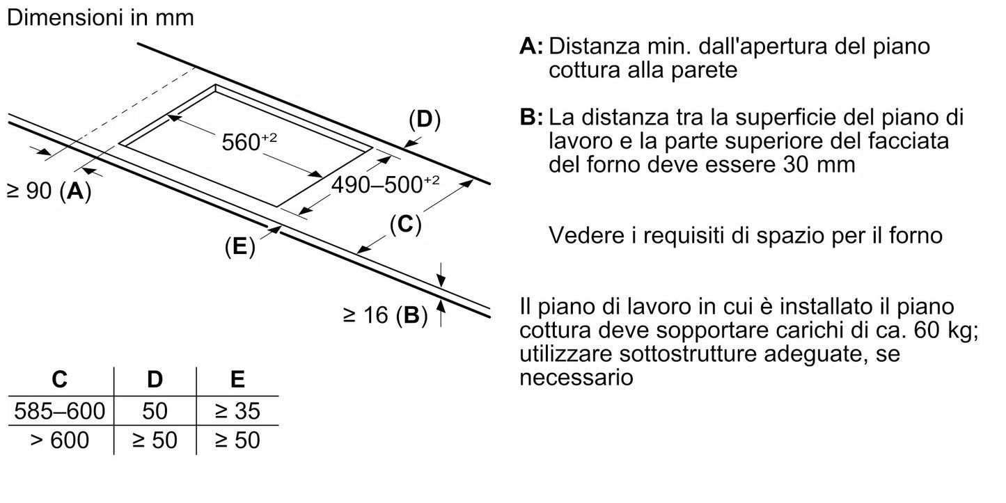 Piano cottura a induzione 70 cm con profili T67TTX4L0