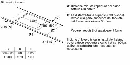 Piano cottura a induzione 80 cm Flex Design T68YYV4C0