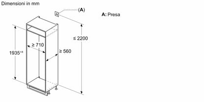 Frigorifero combinato da incasso 193.5 x 70.8 cm cerniera piatta soft closing KB7966DD0