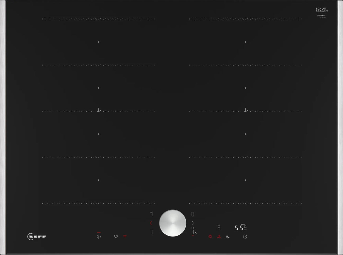 Piano cottura a induzione 70 cm con profili T67TTX4L0