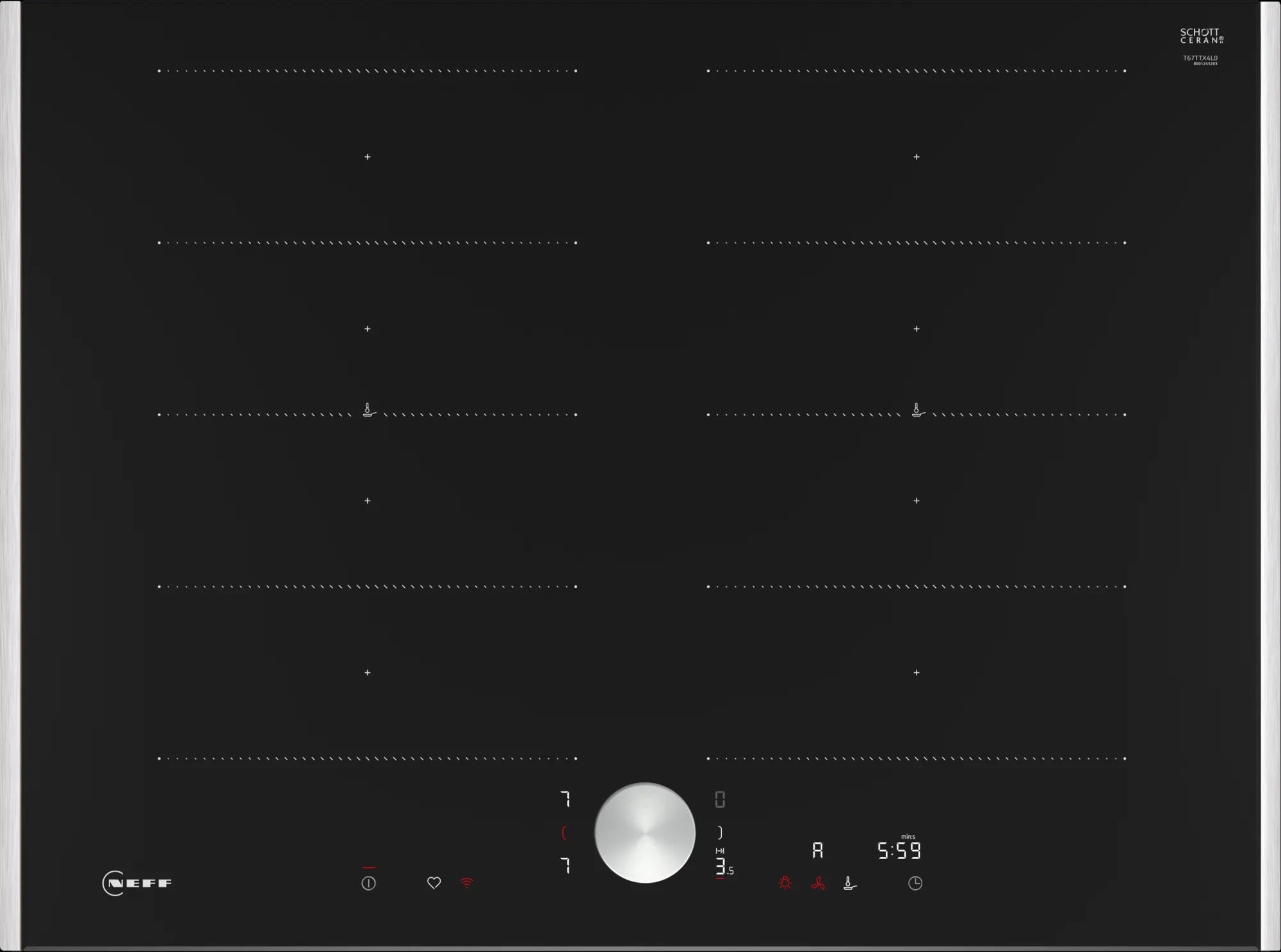Piano cottura a induzione 70 cm con profili T67TTX4L0