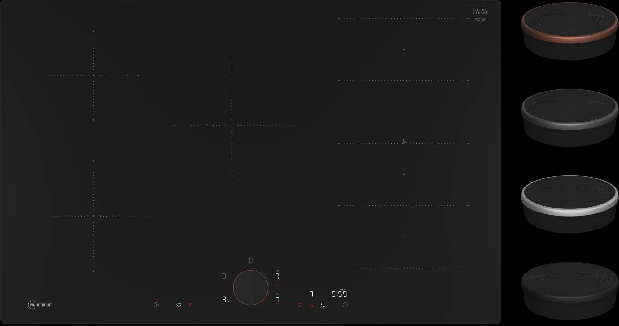 Piano cottura a induzione 80 cm flush mount T68PYV4C0