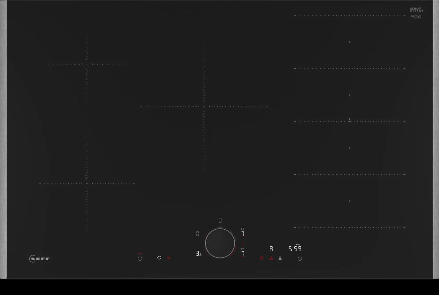 Piano cottura a induzione 80 cm Flex Design T68YYV4C0