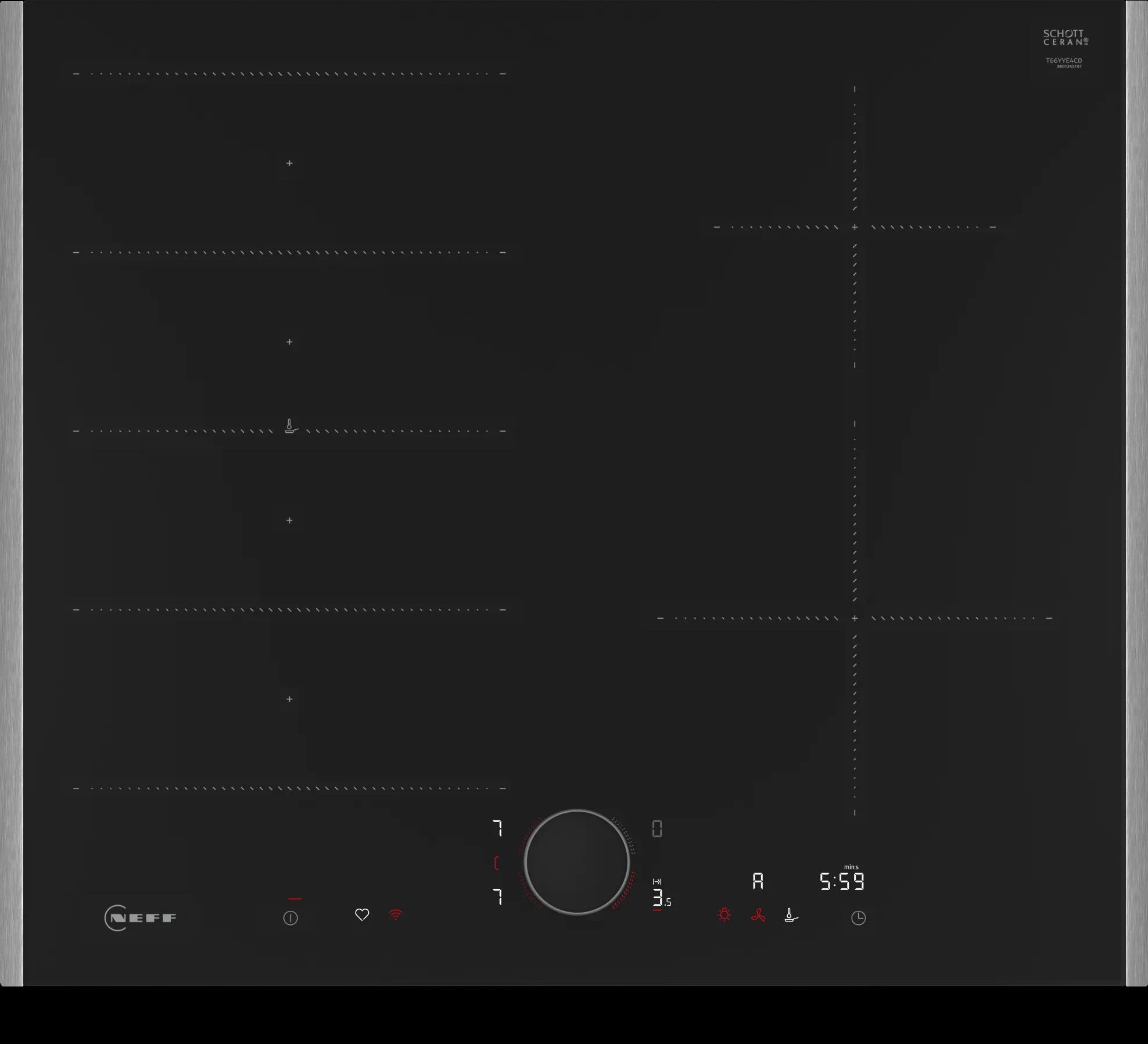 Piano cottura a induzione 60 cm Flex Design T66YYE4C0