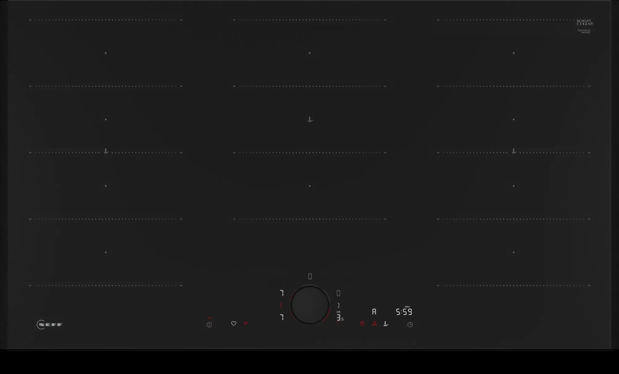 Piano cottura a induzione 90 cm Flex Design T69YYX4C0