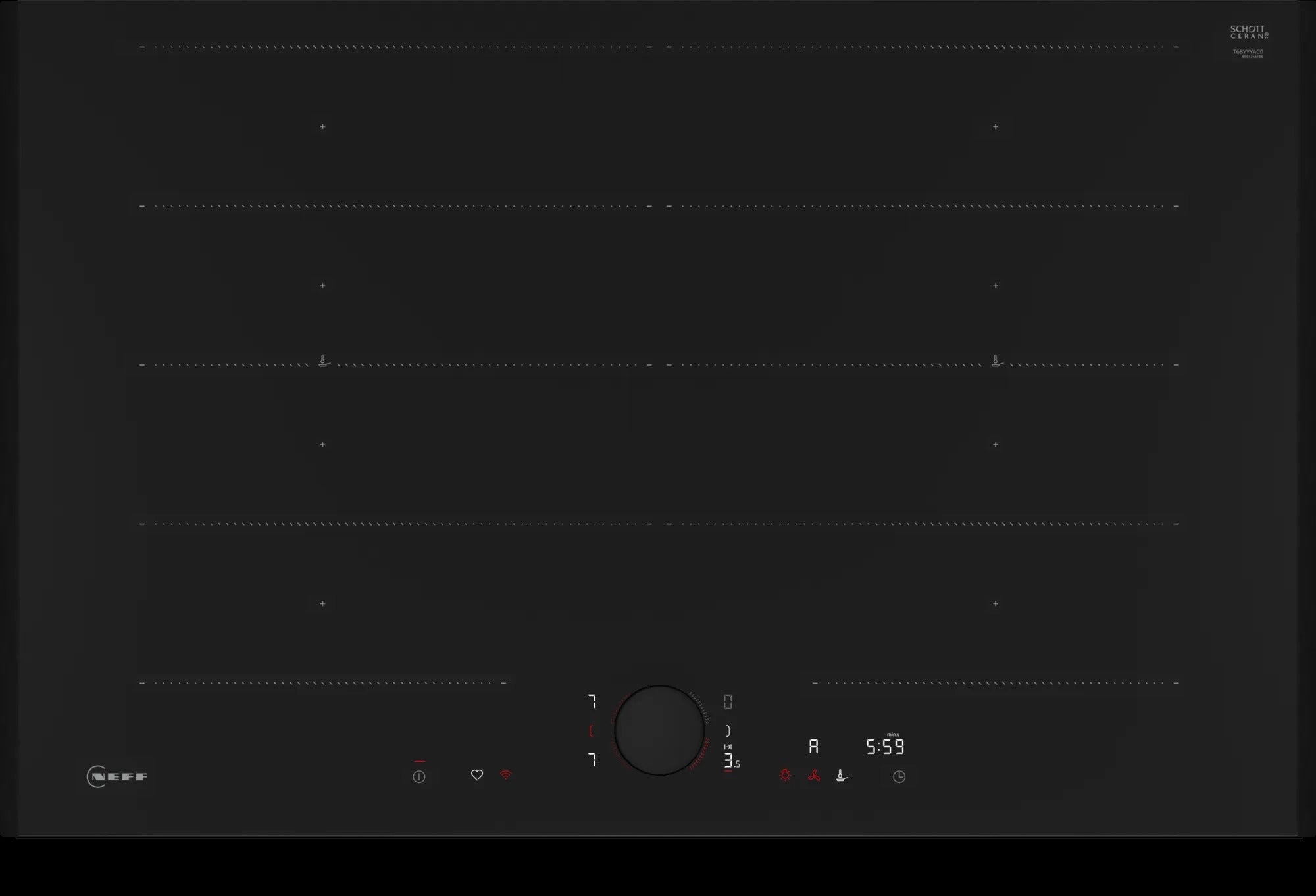 Piano cottura a induzione 80 cm Flex Design T68YYY4C0