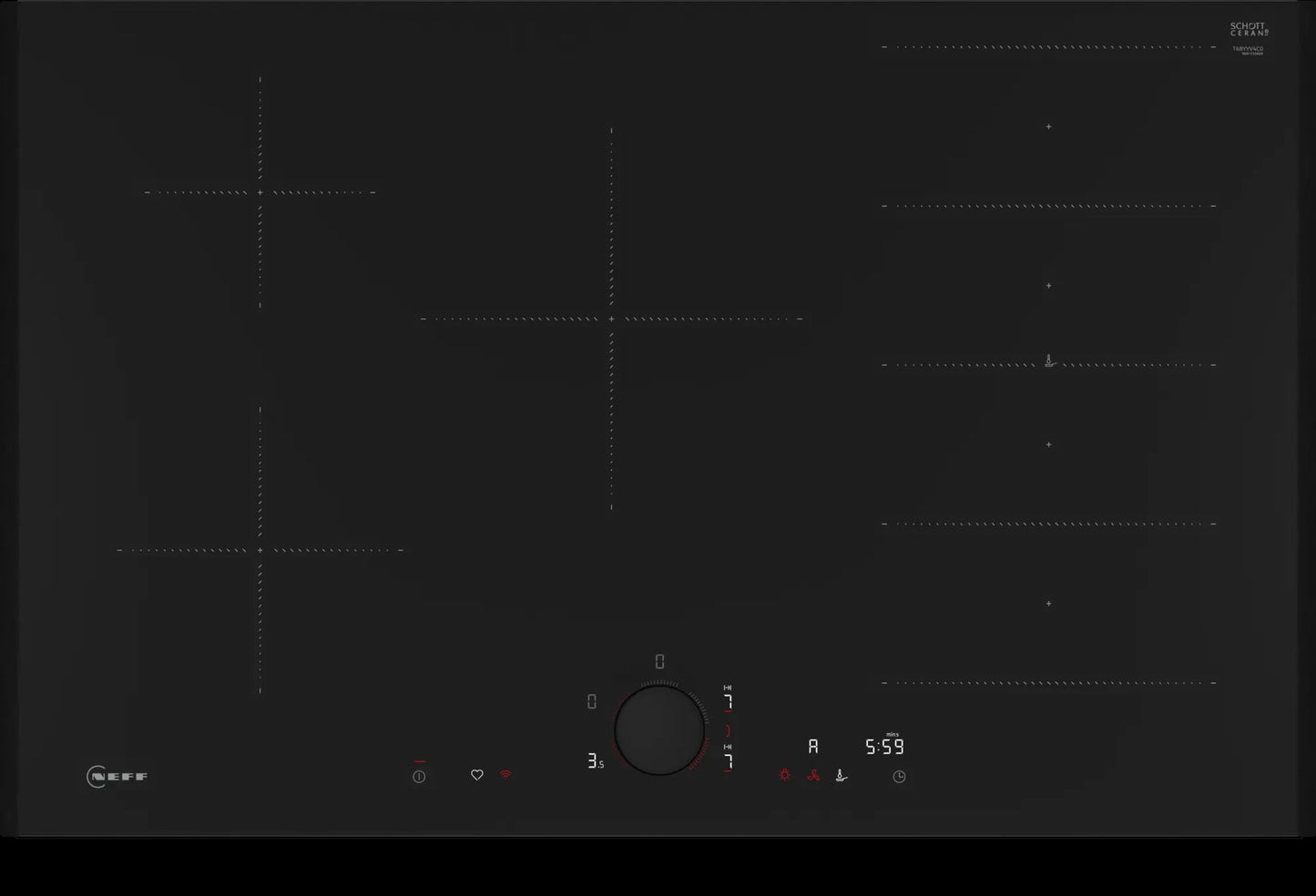 Piano cottura a induzione 80 cm Flex Design T68YYV4C0