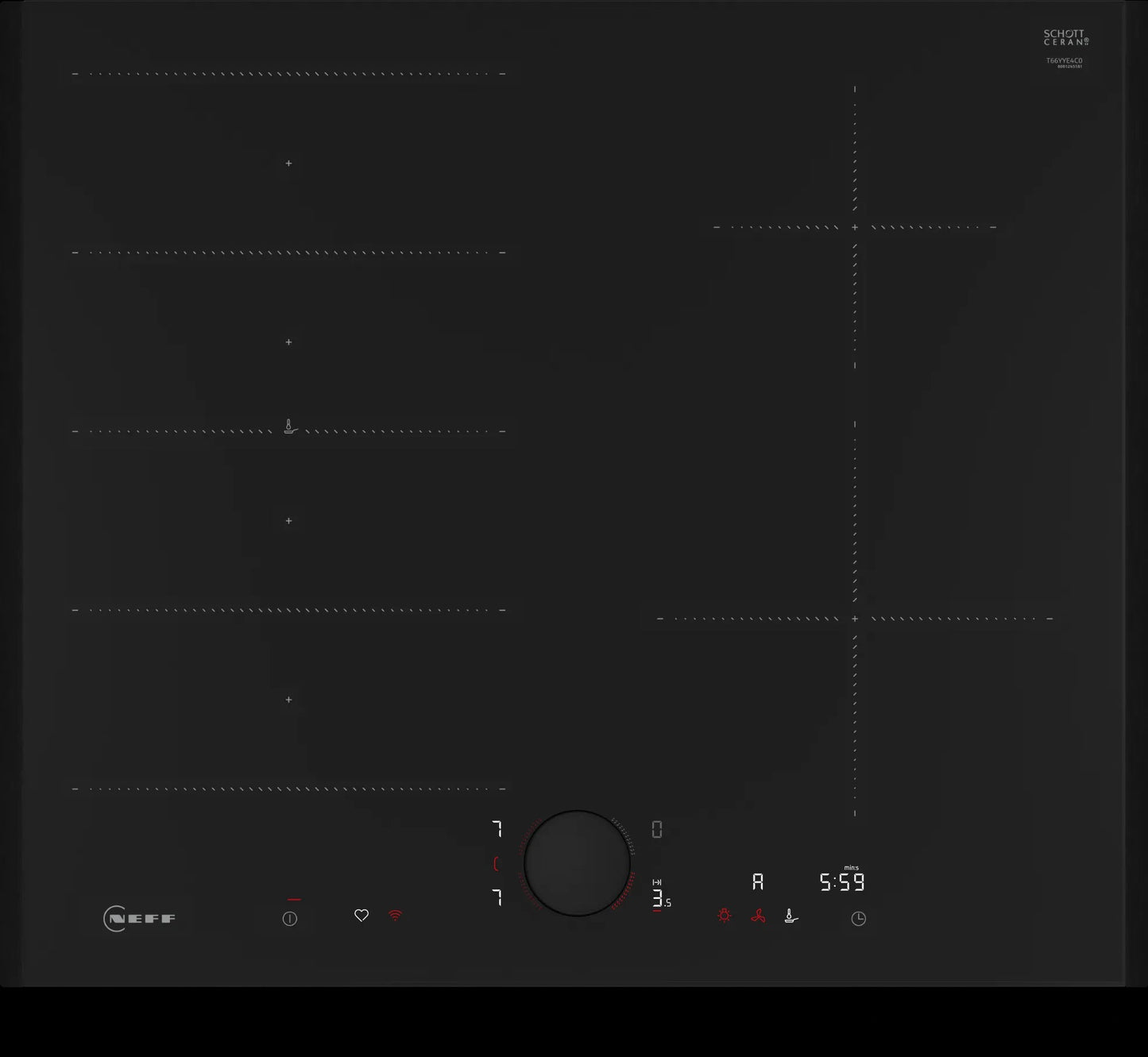 Piano cottura a induzione 60 cm Flex Design T66YYE4C0