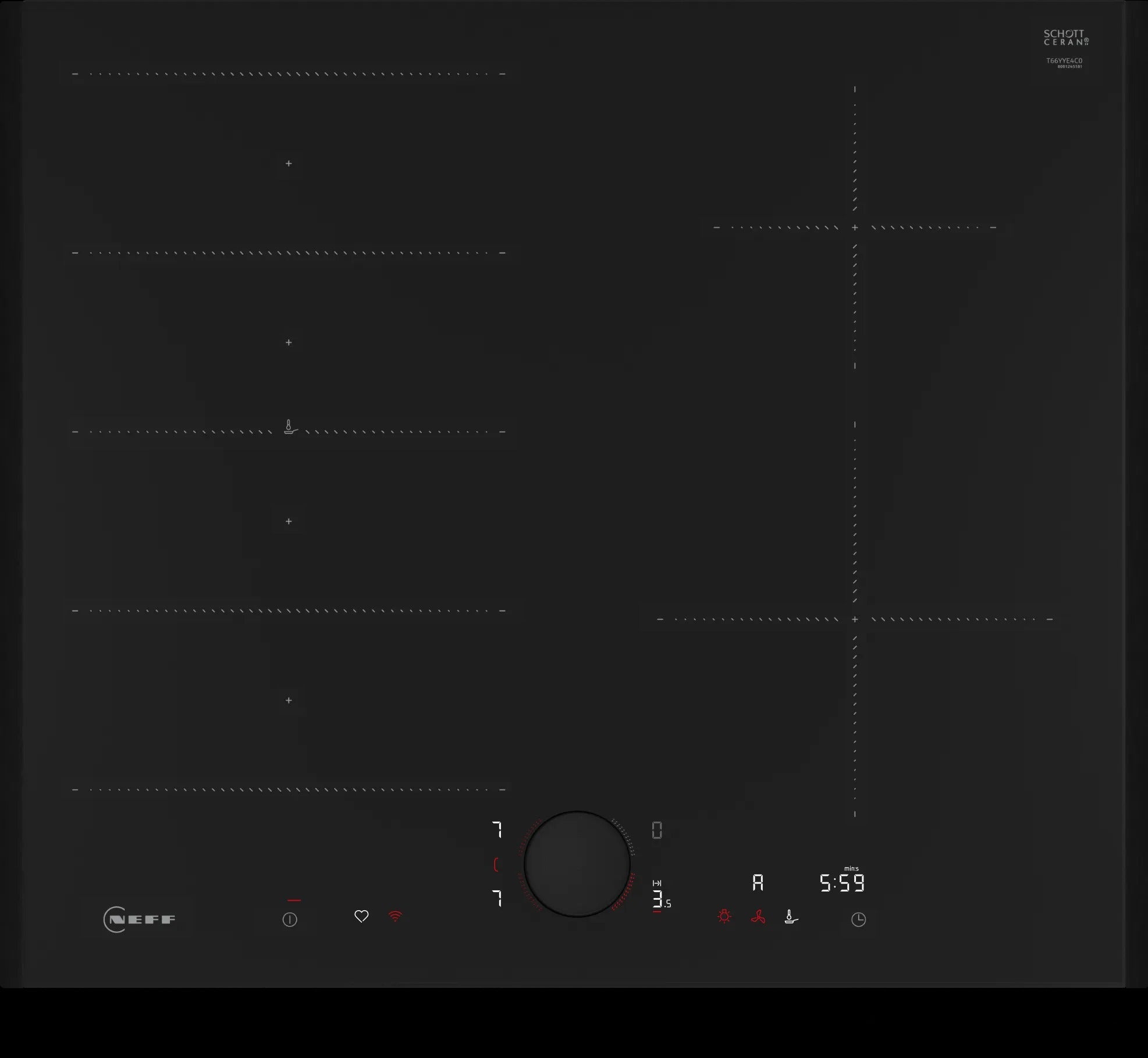 Piano cottura a induzione 60 cm Flex Design T66YYE4C0