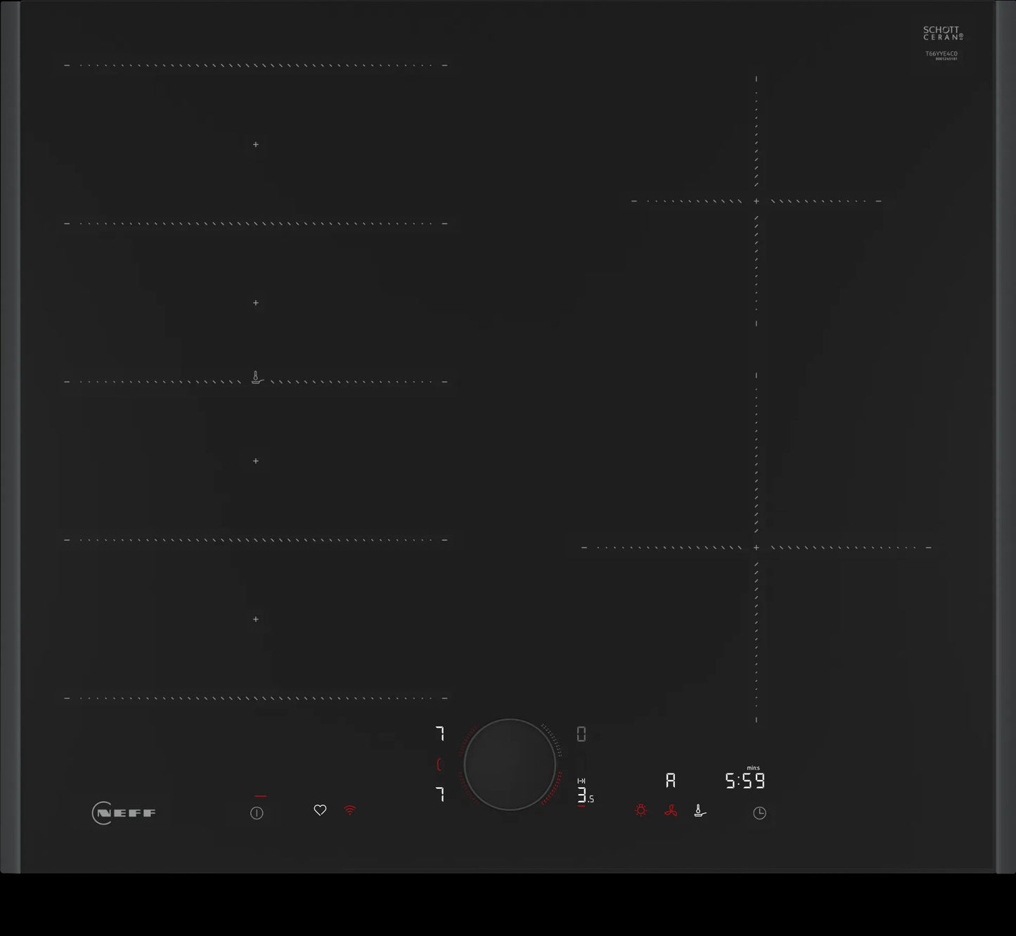 Piano cottura a induzione 60 cm Flex Design T66YYE4C0