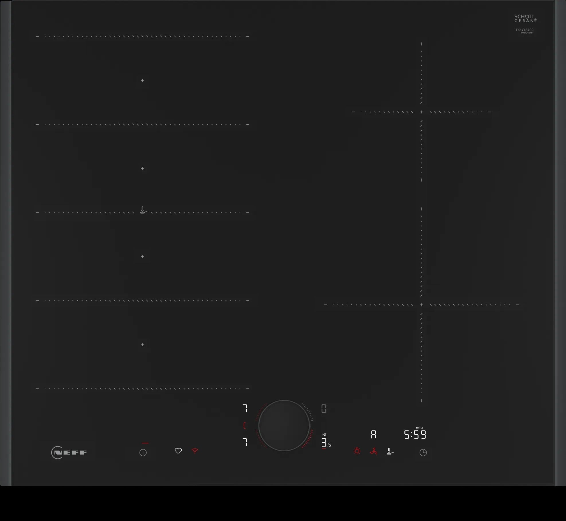 Piano cottura a induzione 60 cm Flex Design T66YYE4C0