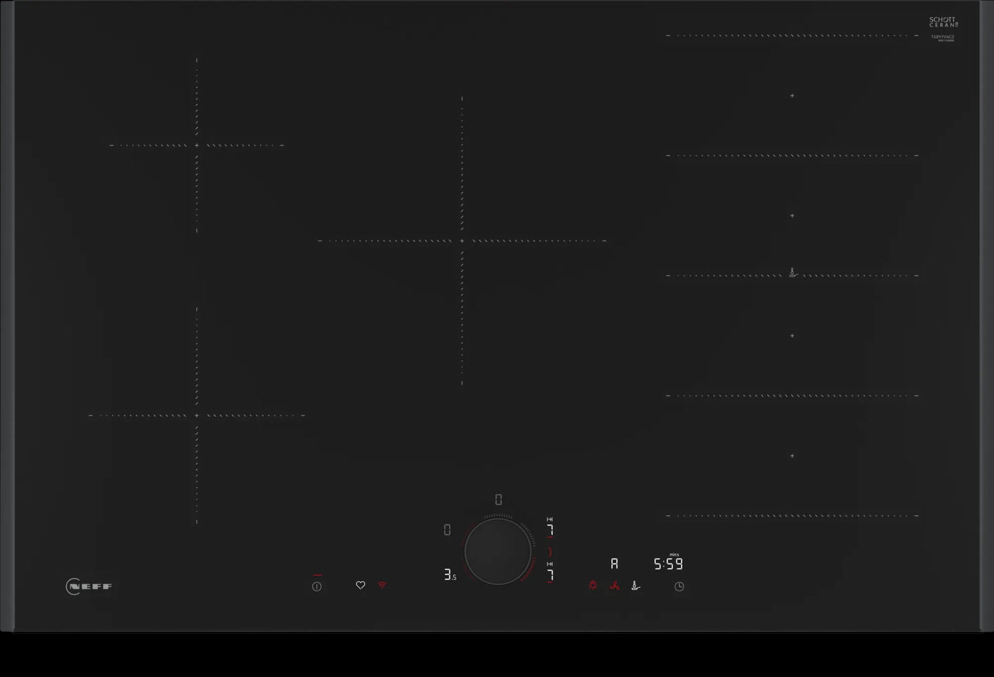 Piano cottura a induzione 80 cm Flex Design T68YYV4C0