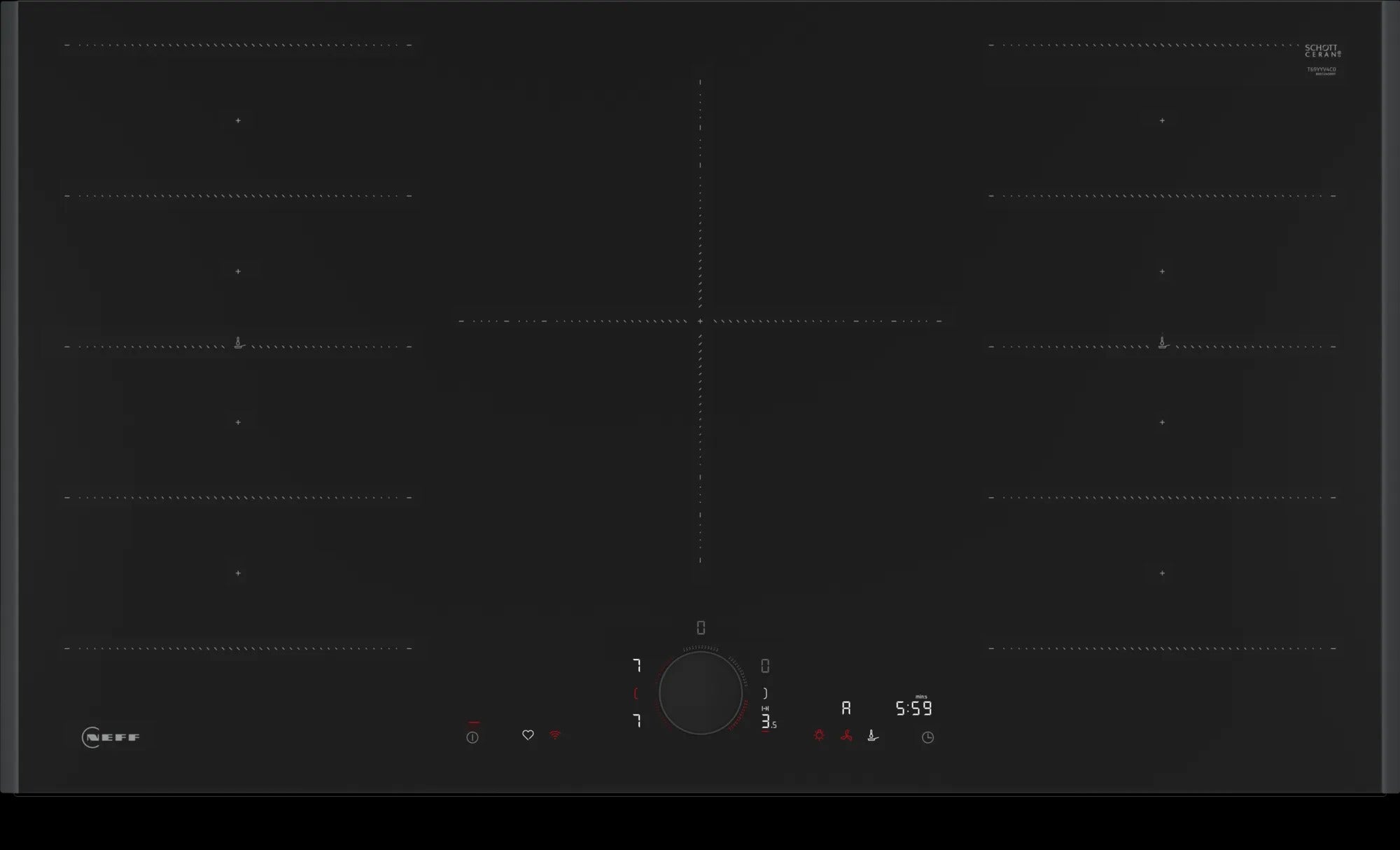 Piano cottura a induzione 90 cm Flex Design T69YYV4C0