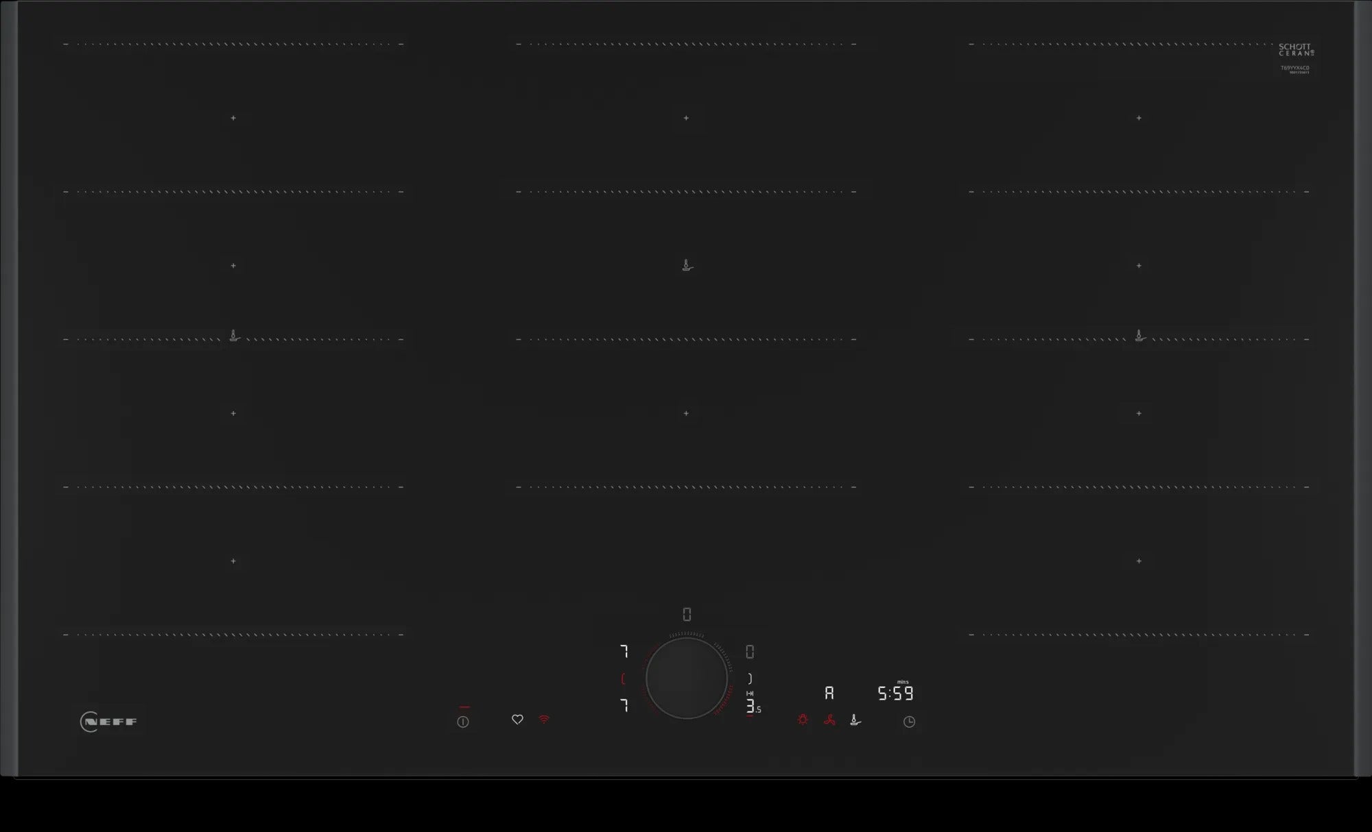 Piano cottura a induzione 90 cm Flex Design T69YYX4C0