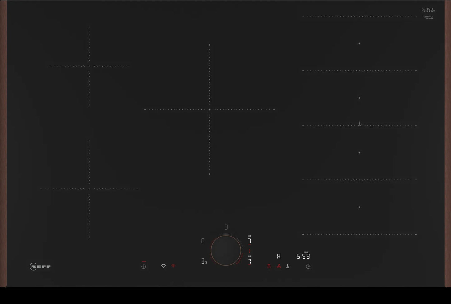 Piano cottura a induzione 80 cm Flex Design T68YYV4C0