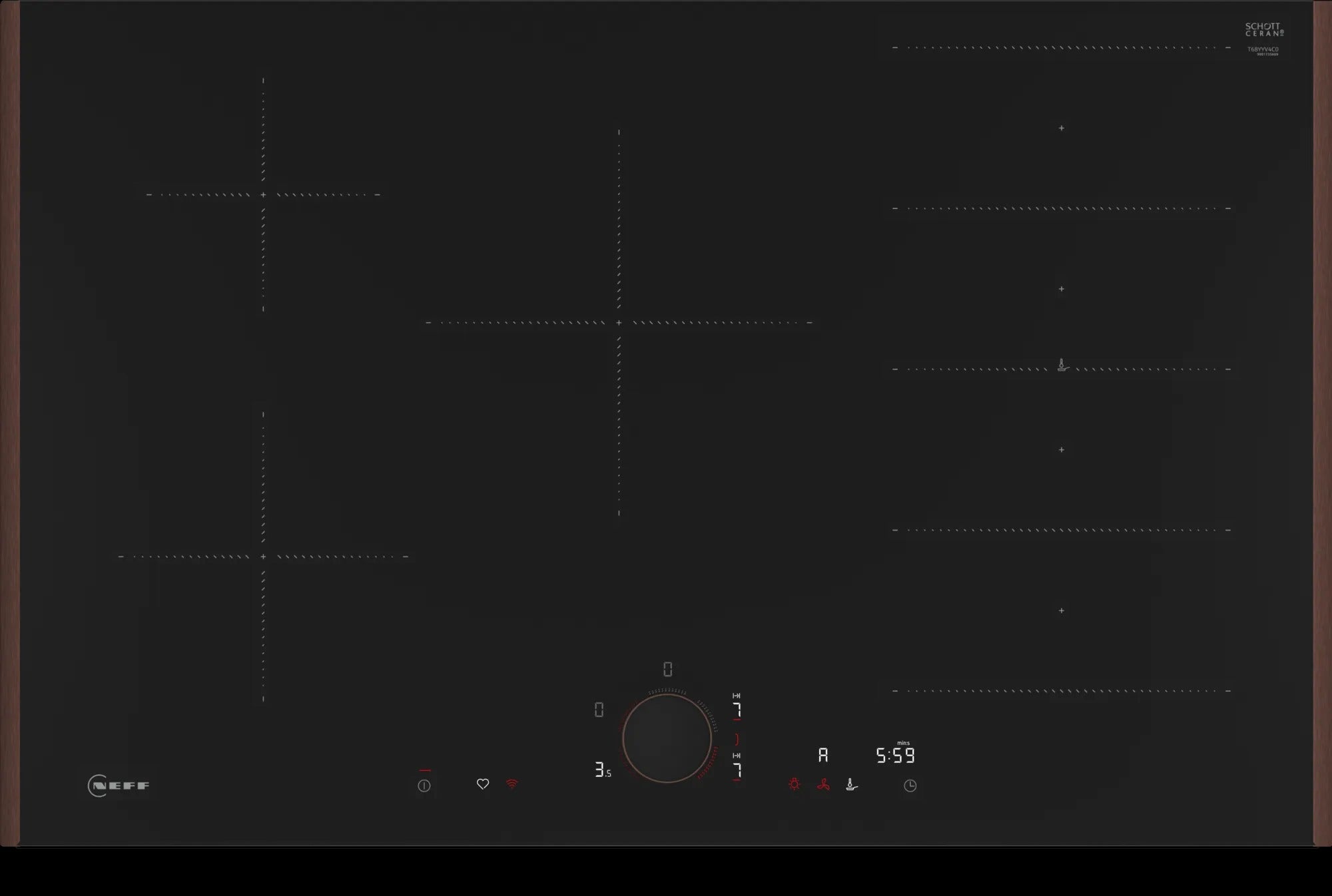 Piano cottura a induzione 80 cm Flex Design T68YYV4C0