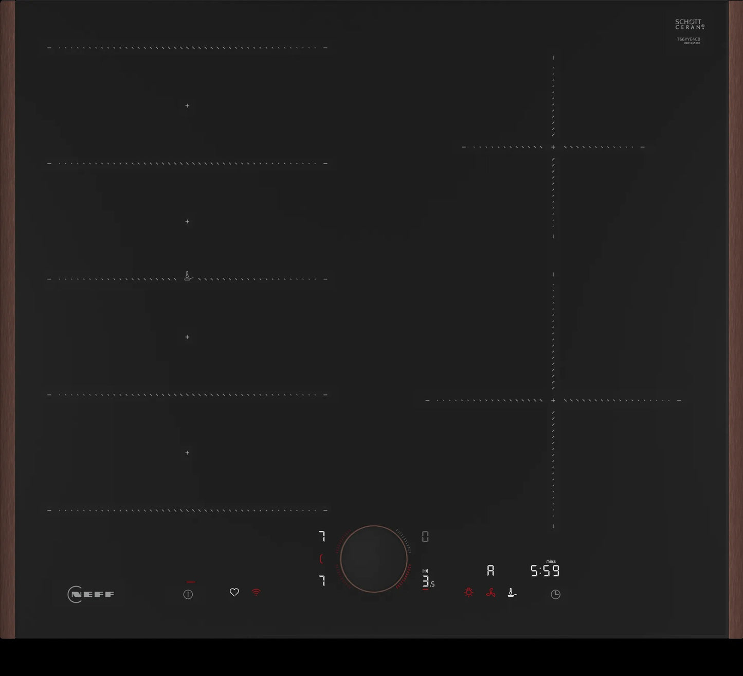Piano cottura a induzione 60 cm Flex Design T66YYE4C0