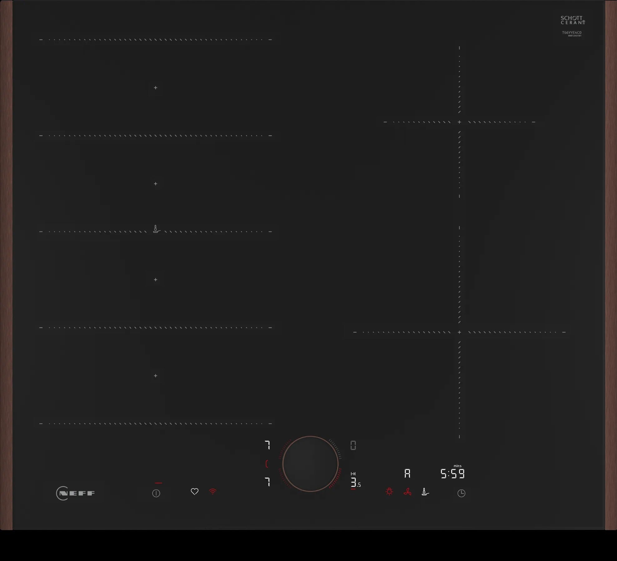Piano cottura a induzione 60 cm Flex Design T66YYE4C0