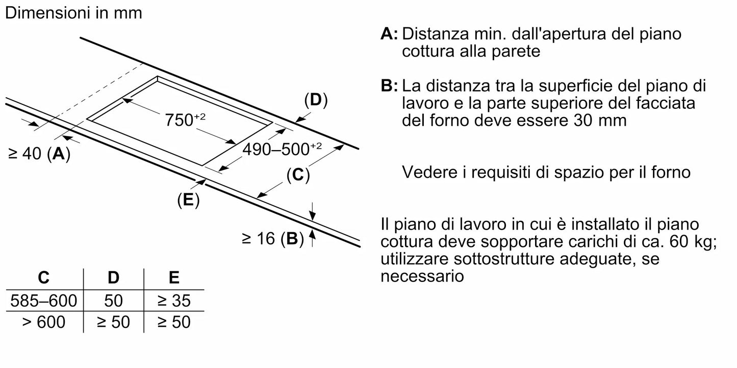 Piano cottura a induzione 80 cm senza profili T68FTV4L0