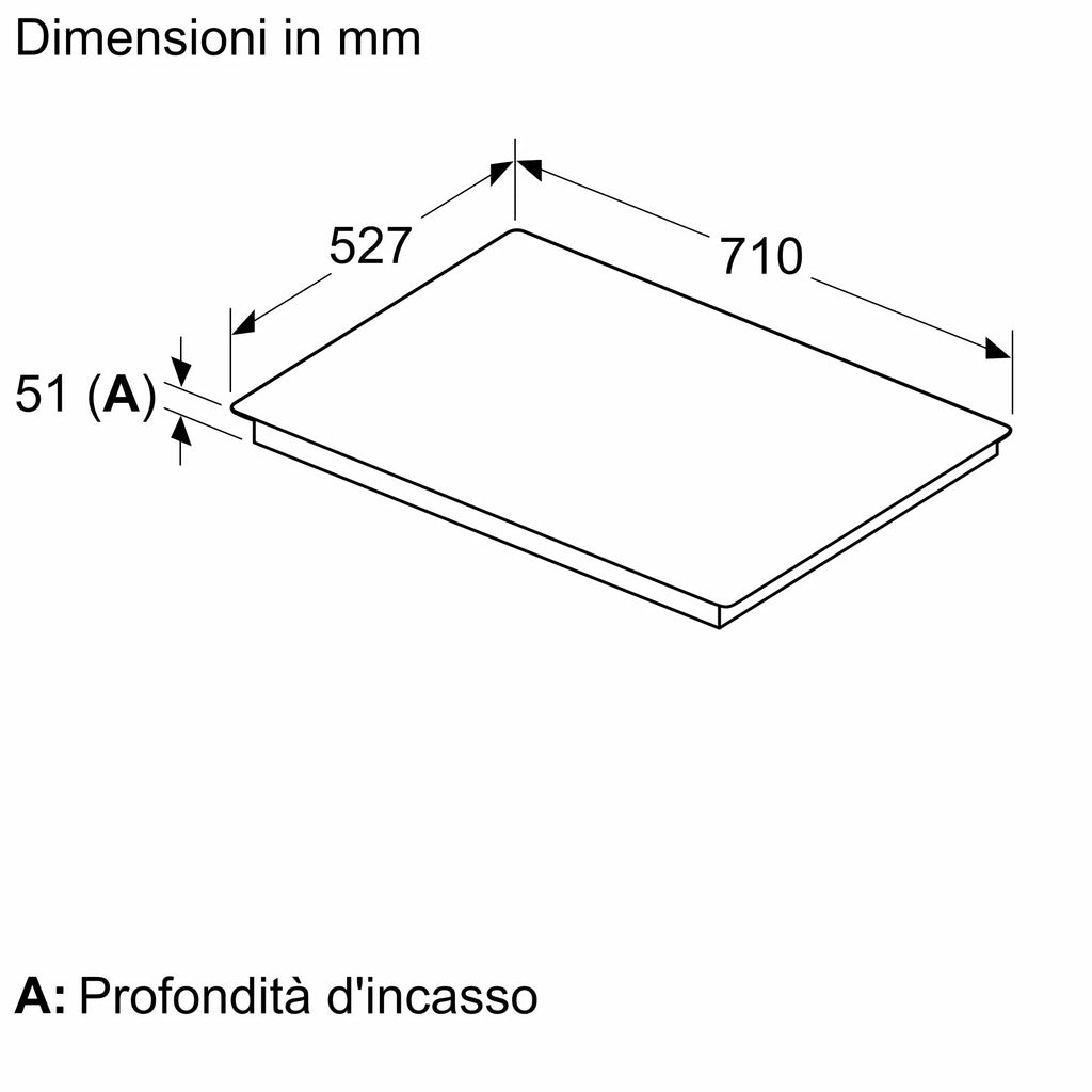 Piano cottura a induzione 70 cm con profili T67TTX4L0