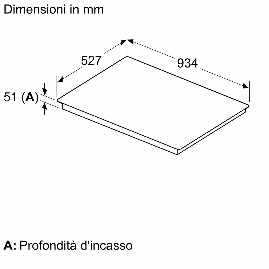 Piano cottura a induzione 90 cm Flex Design T69YYV4C0