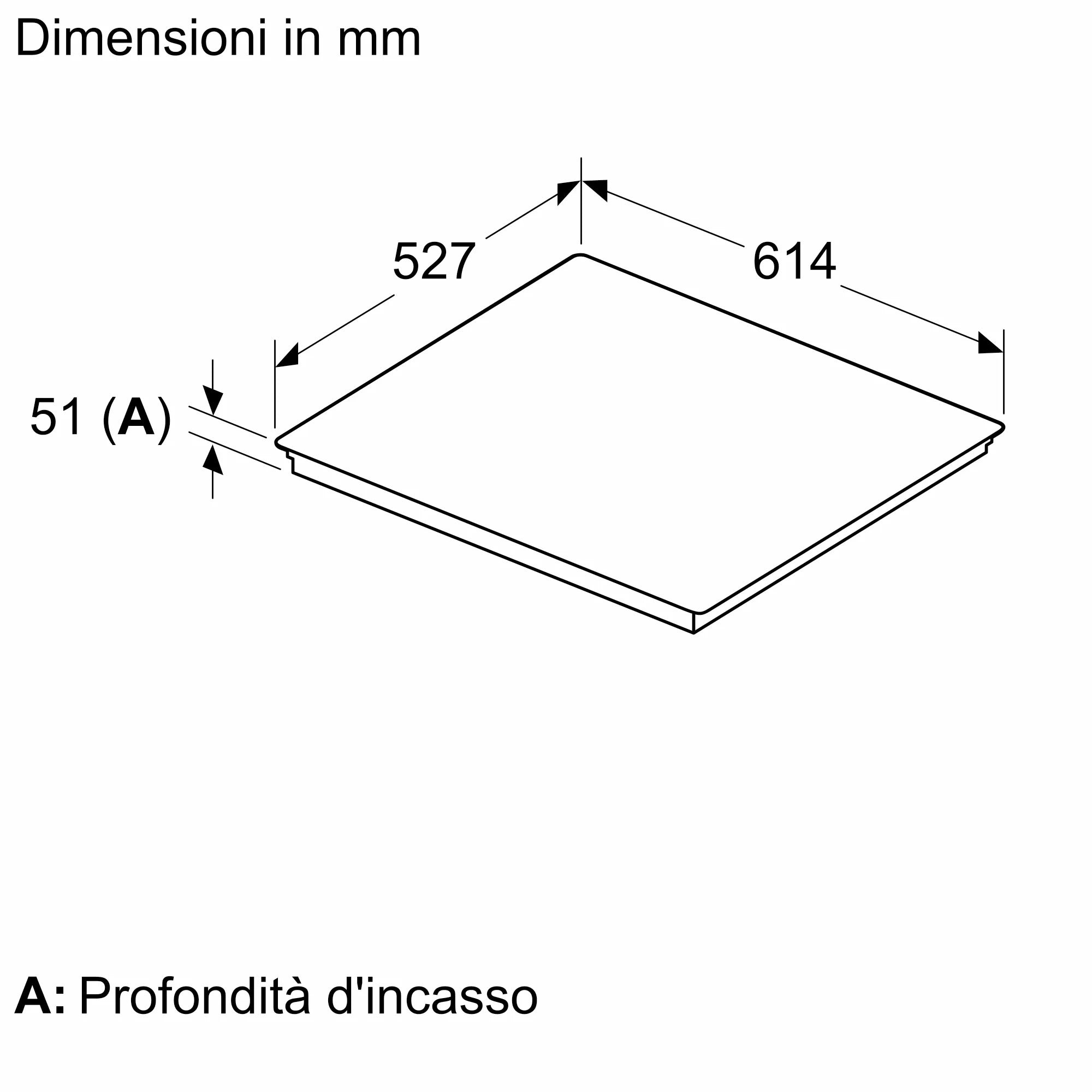 Piano cottura a induzione 60 cm Flex Design T66YYE4C0