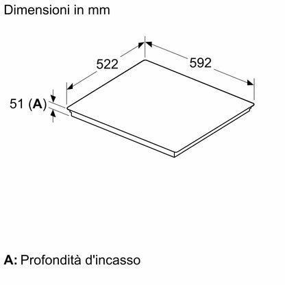 Piano cottura a induzione 60 cm senza profili T66FHE4L0