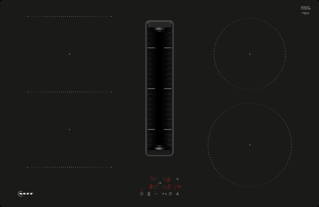 Piano a induzione con cappa integrata 80 cm senza profili V58NBS1L0