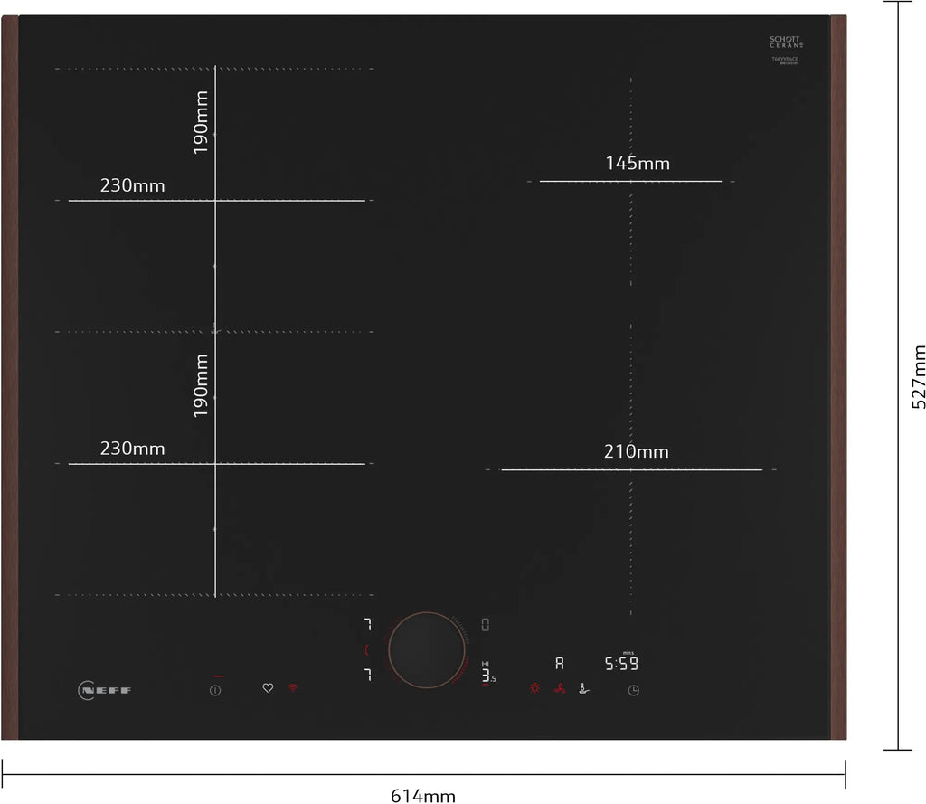 Piano cottura a induzione 60 cm Flex Design T66YYE4C0