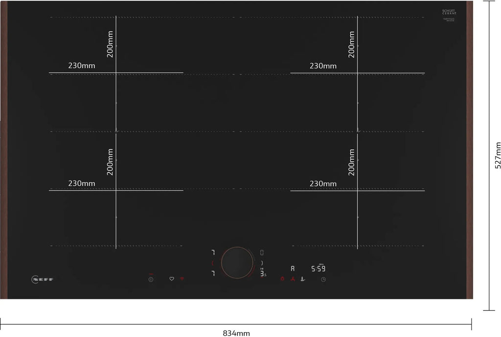 Piano cottura a induzione 80 cm Flex Design T68YYY4C0