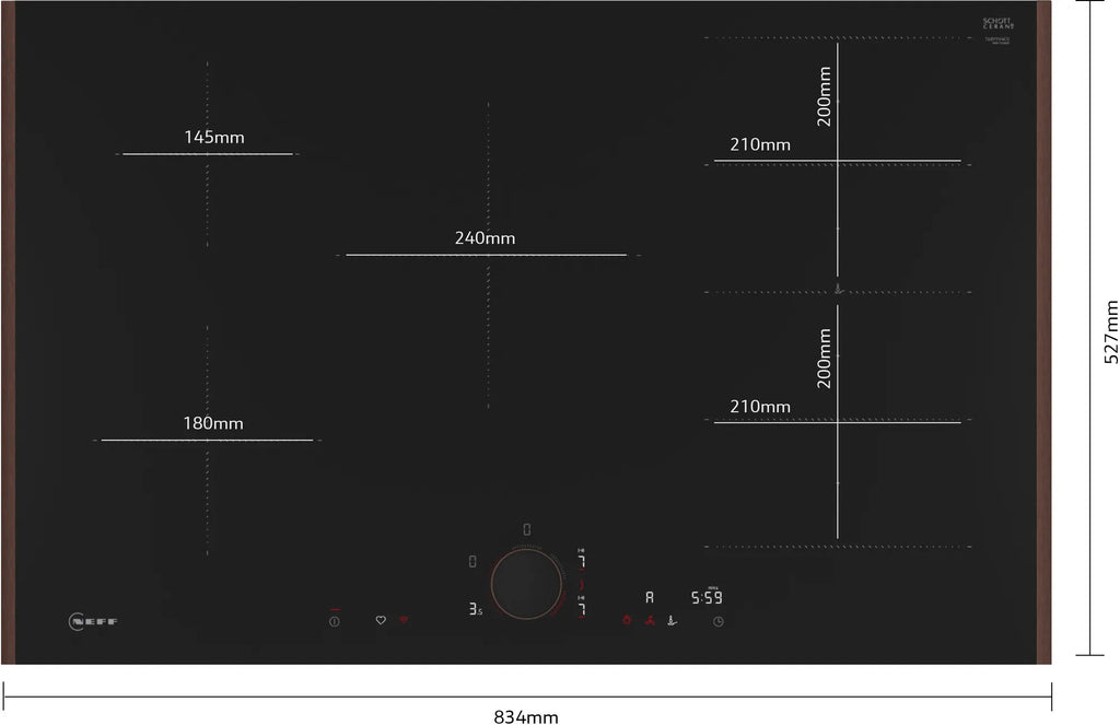 Piano cottura a induzione 80 cm Flex Design T68YYV4C0