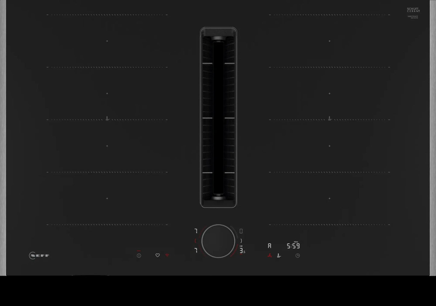 Piano a induzione con cappa integrata 80 cm Flex Design V68YYX4C0