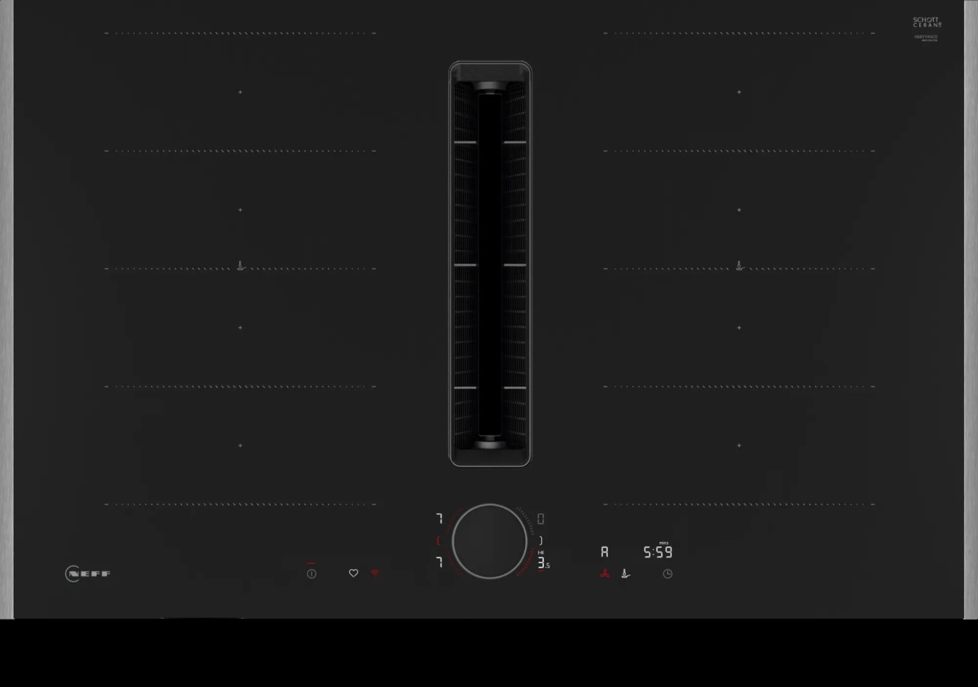 Piano a induzione con cappa integrata 80 cm Flex Design V68YYX4C0