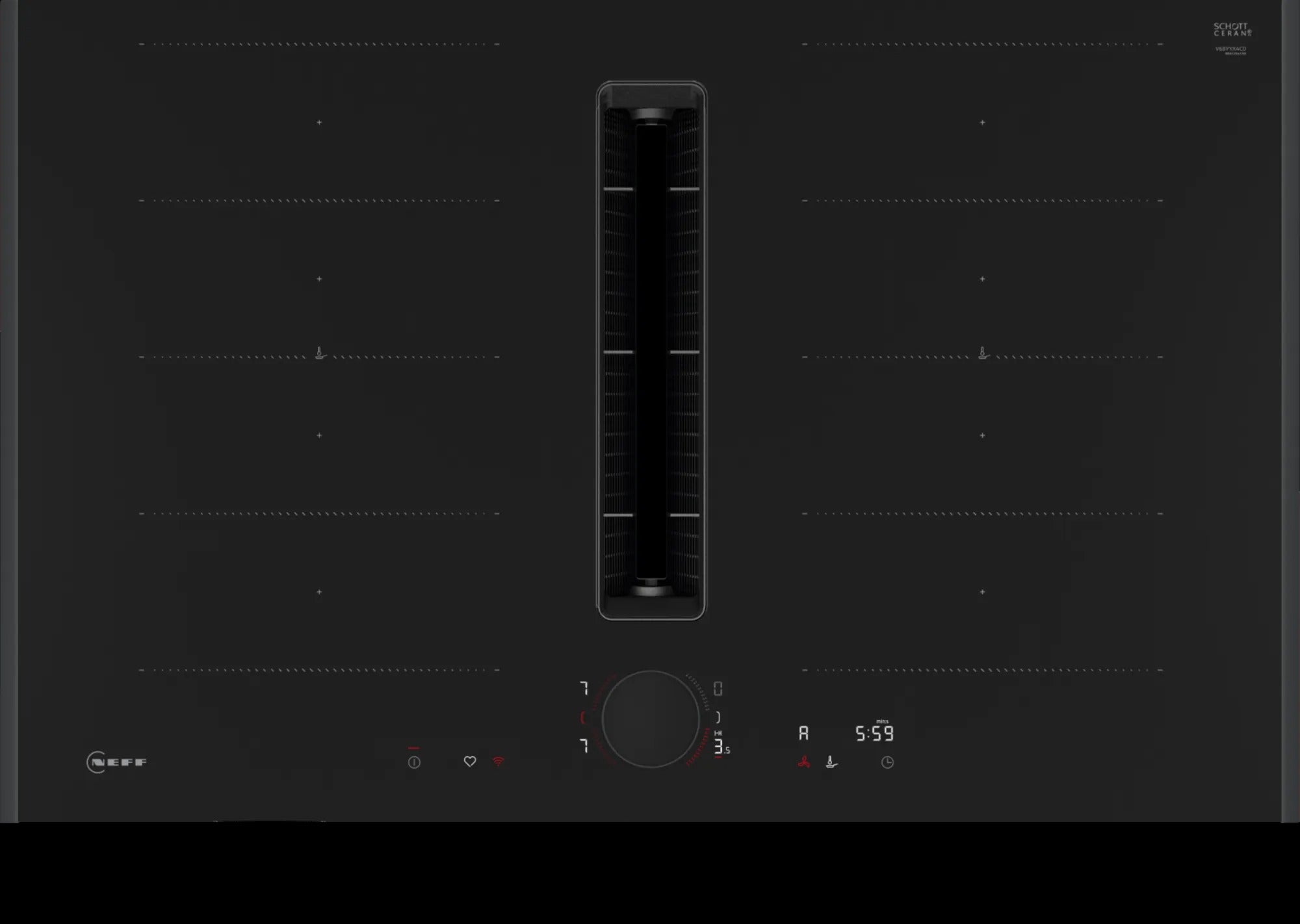 Piano a induzione con cappa integrata 80 cm Flex Design V68YYX4C0