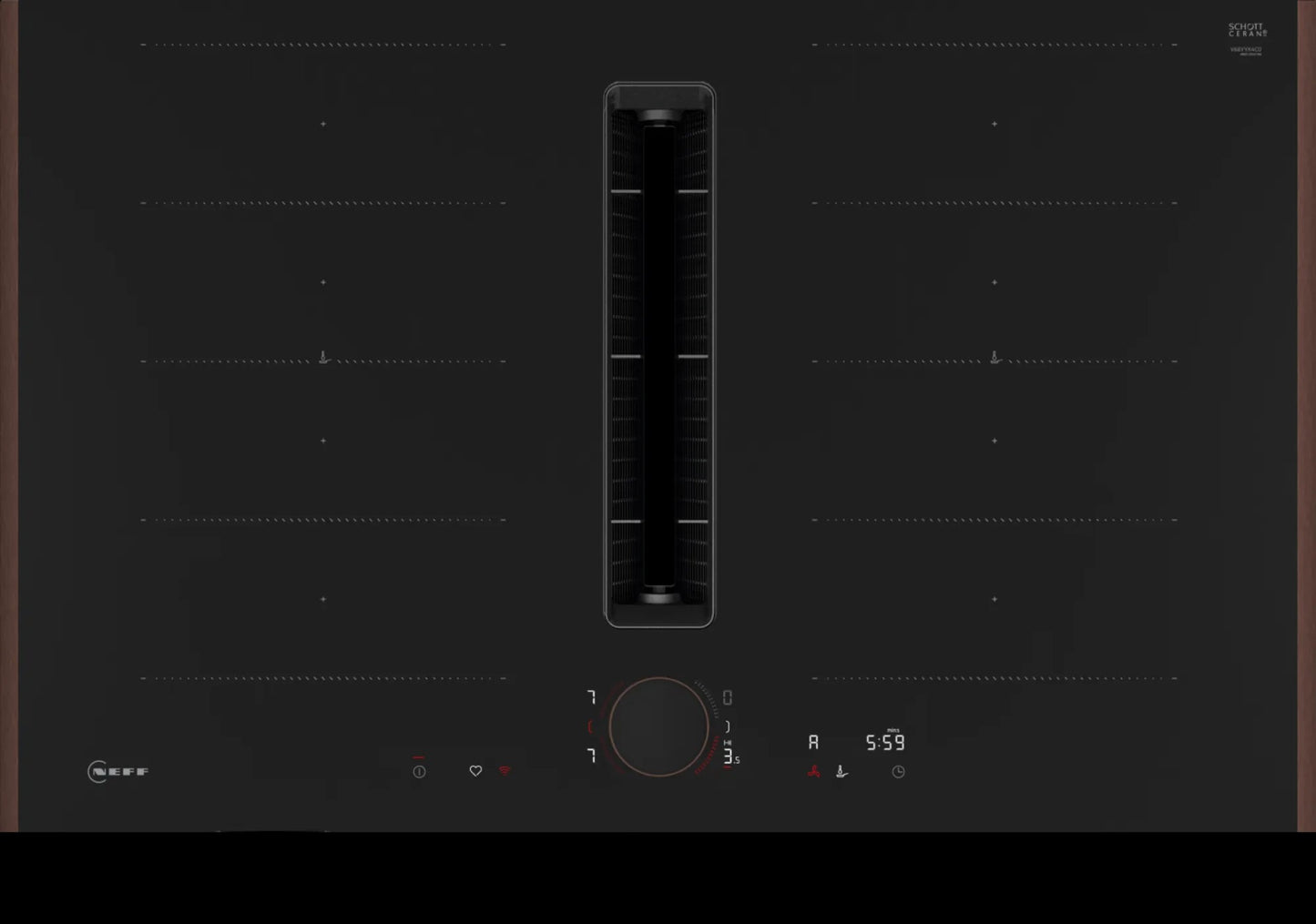 Piano a induzione con cappa integrata 80 cm Flex Design V68YYX4C0