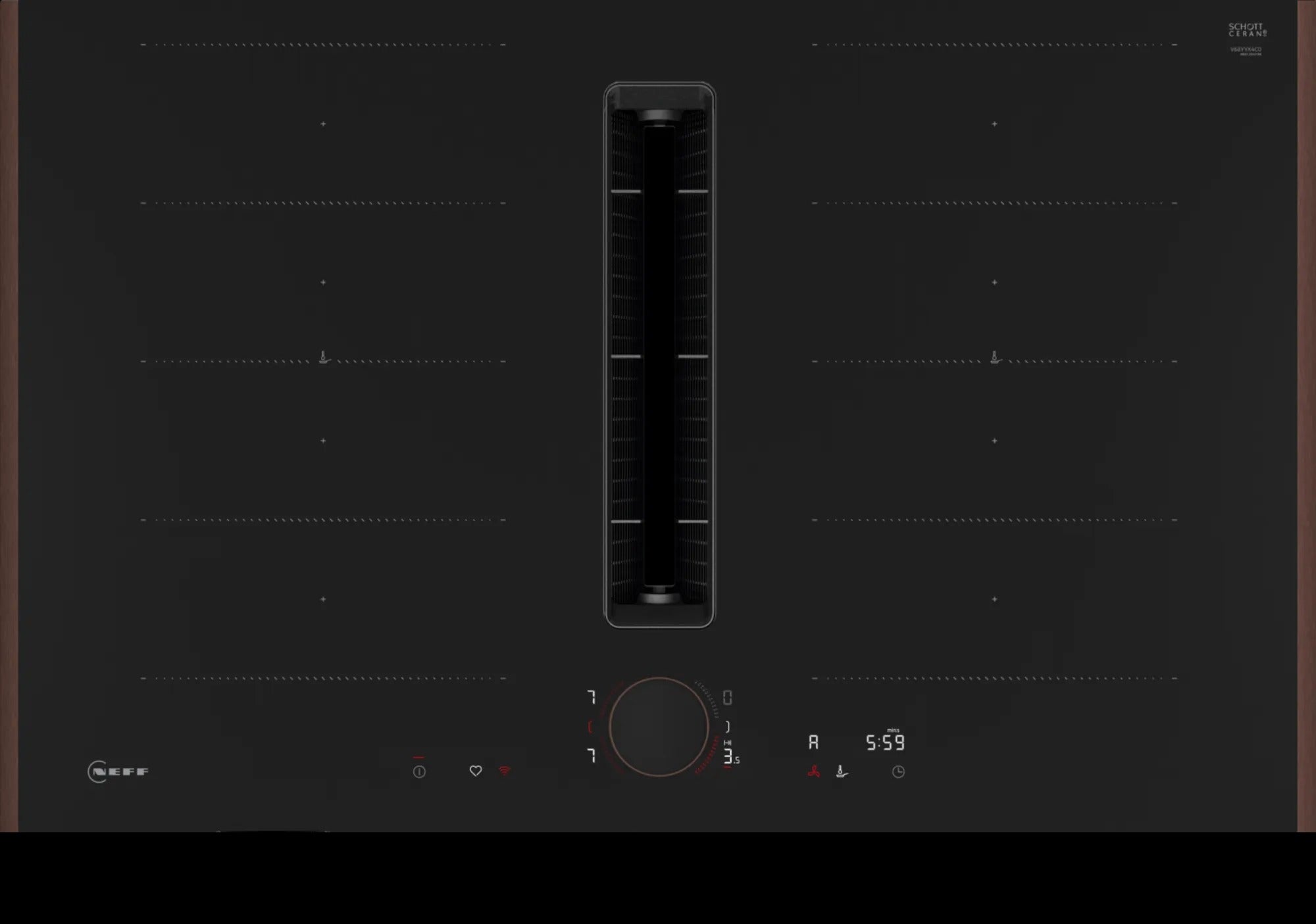 Piano a induzione con cappa integrata 80 cm Flex Design V68YYX4C0