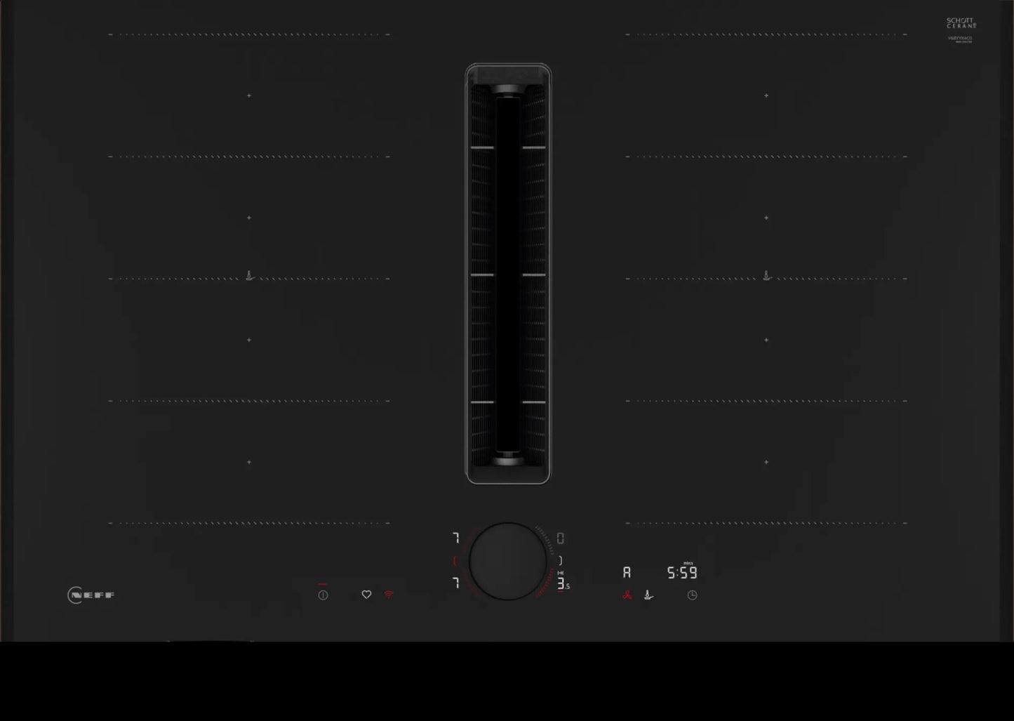 Piano a induzione con cappa integrata 80 cm Flex Design V68YYX4C0