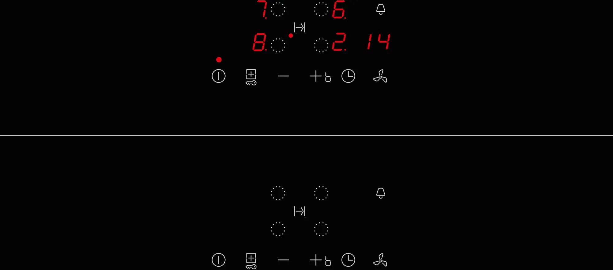 Piano a induzione con cappa integrata 80 cm senza profili V58NBS1L0
