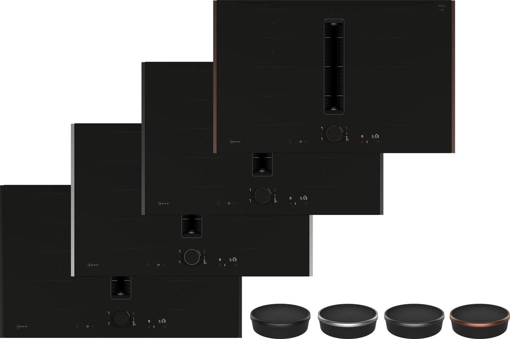 Piano a induzione con cappa integrata 80 cm Nero opaco, Flex Design V68YYX4B0